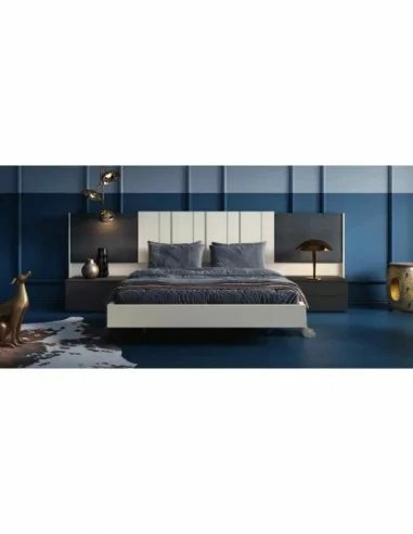Composicion de dormitorio moderno colores de madera en galeria con comoda y espejos a juego (4)