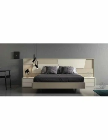 Composicion de dormitorio moderno colores de madera en galeria con comoda y espejos a juego (9)