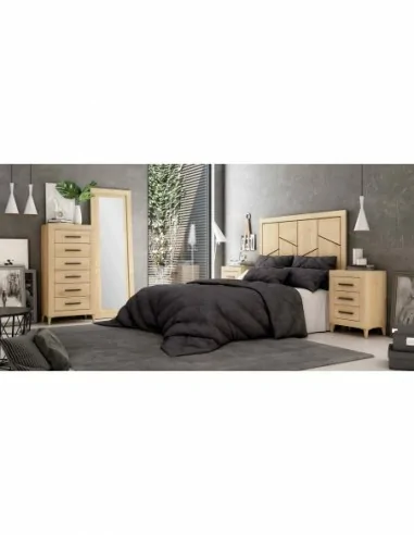 Dormitorio de matrimonio diseño nordico armarios integrados cabeceros madera canape y mesitas (1)