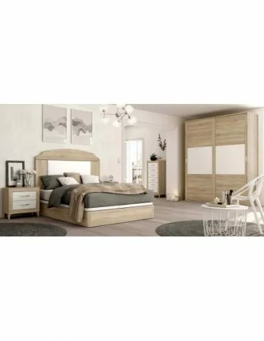 Dormitorio de matrimonio diseño nordico armarios integrados cabeceros madera canape y mesitas (14)