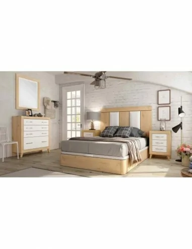 Dormitorio de matrimonio diseño nordico armarios integrados cabeceros madera canape y mesitas (15)
