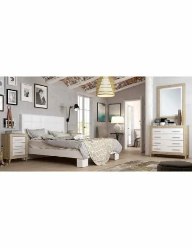 Dormitorio de matrimonio diseño nordico armarios integrados cabeceros madera canape y mesitas (18)