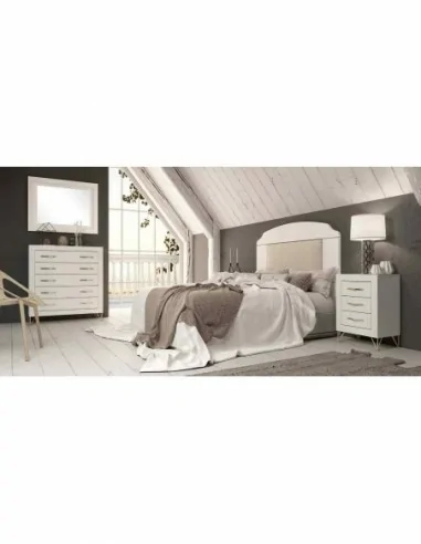 Dormitorio de matrimonio diseño nordico armarios integrados cabeceros madera canape y mesitas (2)