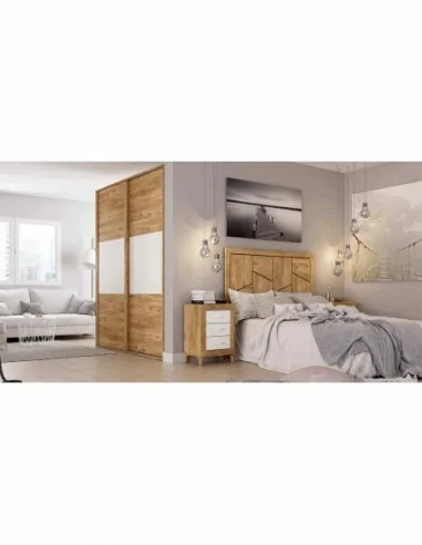 Dormitorio de matrimonio diseño nordico armarios integrados cabeceros madera canape y mesitas (22)