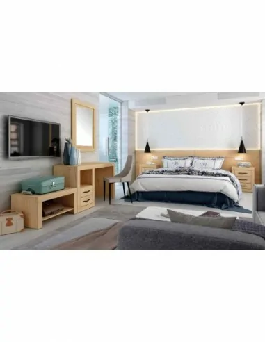 Dormitorio de matrimonio diseño nordico armarios integrados cabeceros madera canape y mesitas (24)