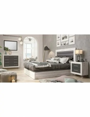 Dormitorio de matrimonio diseño nordico armarios integrados cabeceros madera canape y mesitas (4)