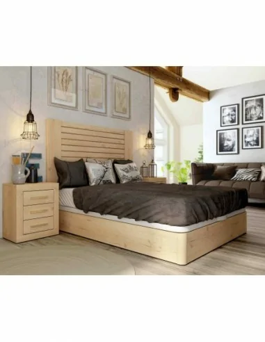 Dormitorio de matrimonio diseño nordico armarios integrados cabeceros madera canape y mesitas (5)