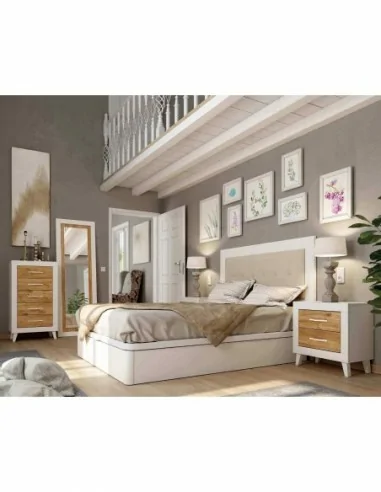 Dormitorio de matrimonio diseño nordico armarios integrados cabeceros madera canape y mesitas (6)