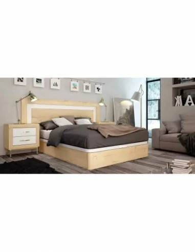 Dormitorio de matrimonio diseño nordico armarios integrados cabeceros madera canape y mesitas (9)