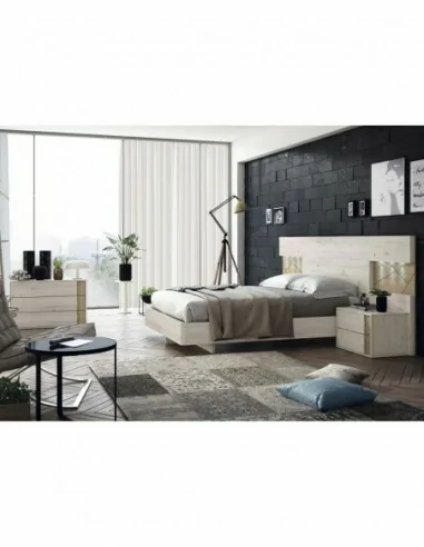 Dormitorio de matrimonio diseño moderno con cabeceros mesitas de noche escritorio a juego comoda (4)
