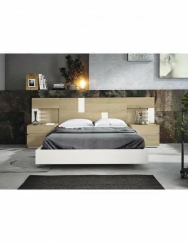 Dormitorio de matrimonio diseño moderno con cabeceros mesitas de noche escritorio a juego comoda (5)