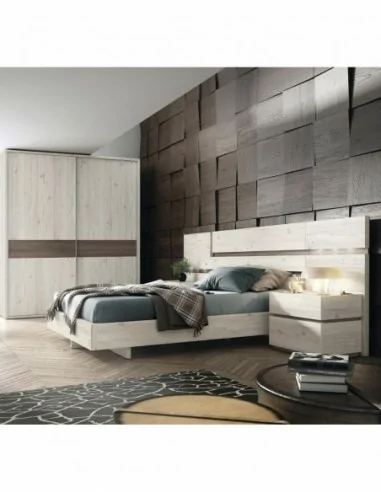 Dormitorio de matrimonio diseño moderno con cabeceros mesitas de noche escritorio a juego comoda (6)