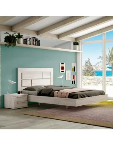 Dormitorio matrimonio diseño nordico con mesitas de noche sinfonier cabecero madera o tapizado (1)