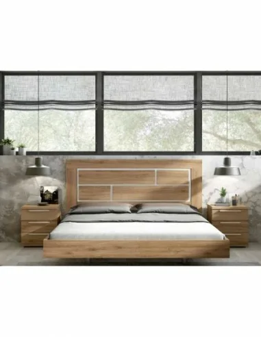 Dormitorio matrimonio diseño nordico con mesitas de noche sinfonier cabecero madera o tapizado (11)