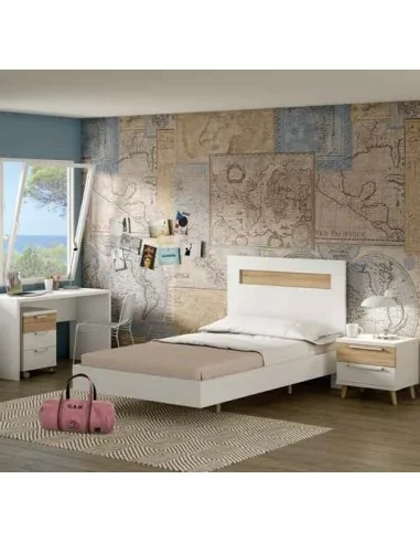 Dormitorio matrimonio diseño nordico con mesitas de noche sinfonier cabecero madera o tapizado (3)