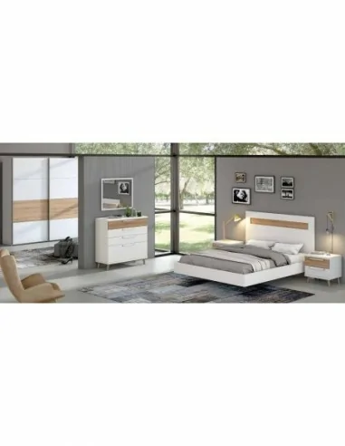 Dormitorio matrimonio diseño nordico con mesitas de noche sinfonier cabecero madera o tapizado (7)