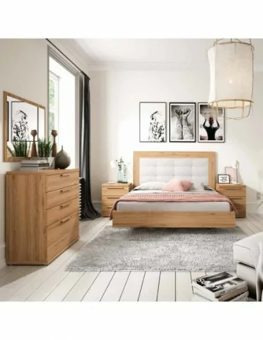 Dormitorio matrimonio diseño nordico con mesitas de noche sinfonier cabecero madera o tapizado (8)
