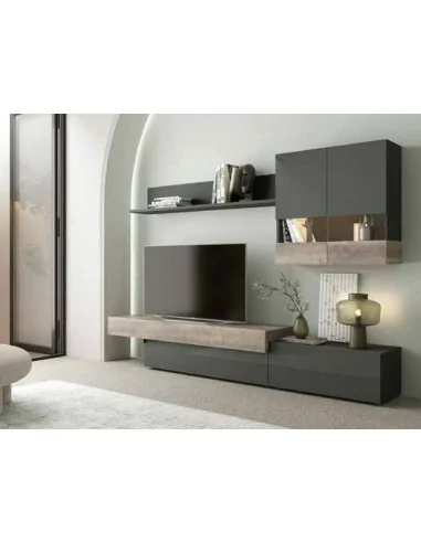 Muebles de salon comedor diseño moderno mezcla con madera muebles colgados con detalles modernos (1)