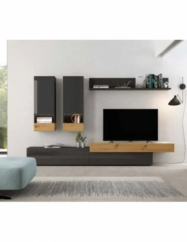 Mueble de salón CORFU en moderno de 300 cm en blanco