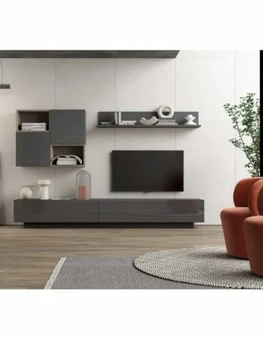 Muebles de salon comedor diseño moderno mezcla con madera muebles colgados con detalles modernos (9)