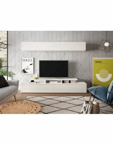 Muebles de salon diseño nordico modular diseño vitrinas paradores mezcla de colores madera (24)
