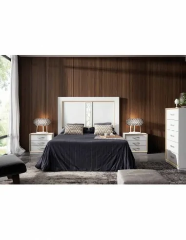 Dormitorio de matrimonio diseño moderno con colores personalizados cabecero mesita de noche comodaS (13)