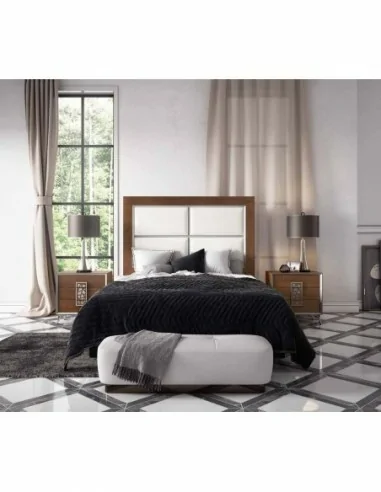 Dormitorio de matrimonio diseño moderno con colores personalizados cabecero mesita de noche comodaS (2)