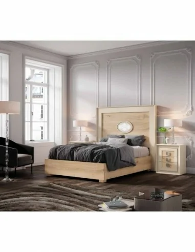 Dormitorio de matrimonio diseño moderno con colores personalizados cabecero mesita de noche comodaS (6)