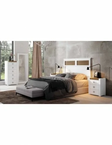 Dormitorio de matrimonio diseño moderno con colores personalizados cabecero mesita de noche comodaS (7)