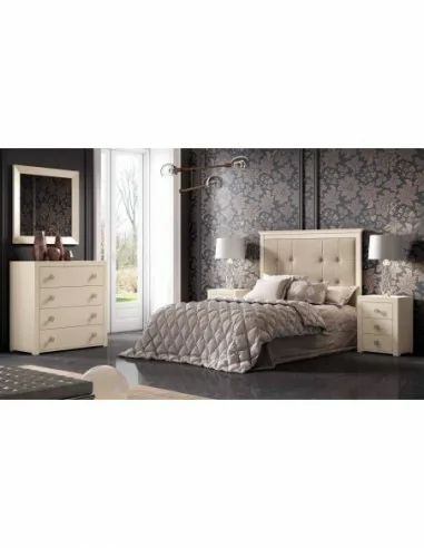Dormitorio de matrimonio diseño moderno con colores personalizados cabecero mesita de noche comodaS (8)
