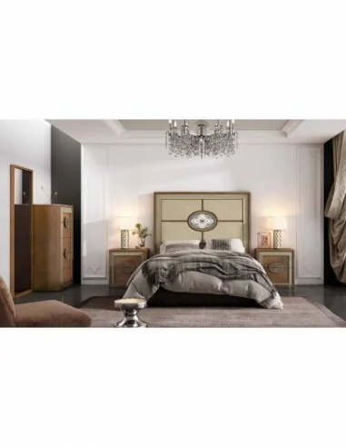 Dormitorio de matrimonio diseño moderno con colores personalizados cabecero mesita de noche comodaS (9)