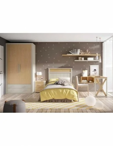 Dormitorio juvenil a medida con escritorio cabeceros camas nido con armario a conjunto (1)