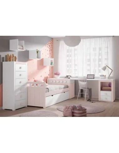 Dormitorio juvenil a medida con escritorio cabeceros camas nido con armario a conjunto (10)