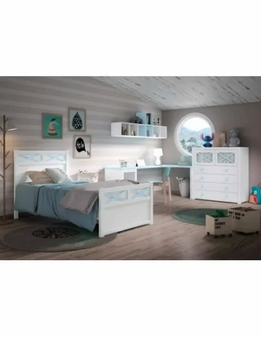 Dormitorio juvenil a medida con escritorio cabeceros camas nido con armario a conjunto (3)