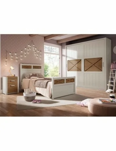 Dormitorio juvenil a medida con escritorio cabeceros camas nido con armario a conjunto (5)