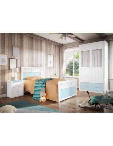 Dormitorio juvenil a medida con escritorio cabeceros camas nido con armario a conjunto (8)