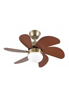 Ventilador de techo con mando a distancia en color cerezo