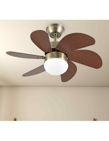 foto de ventilador de techo en color cerezo.