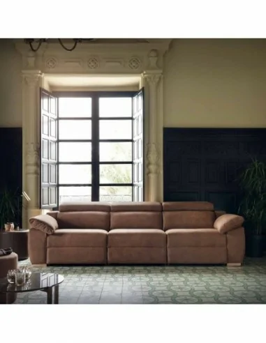 Sofa 3 plazas diseño italiano con patas altas o bajas respaldos reclinables (1)