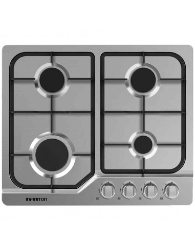 INFINITON Encimera 4F Gas, Inox, 60...