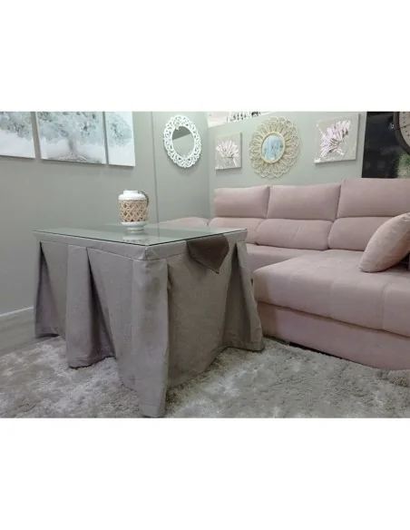 Ropa de Mesa Color Visón Antimanchas con Camino