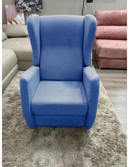 Butaca Clasica con Respaldo Reclinable color Azul