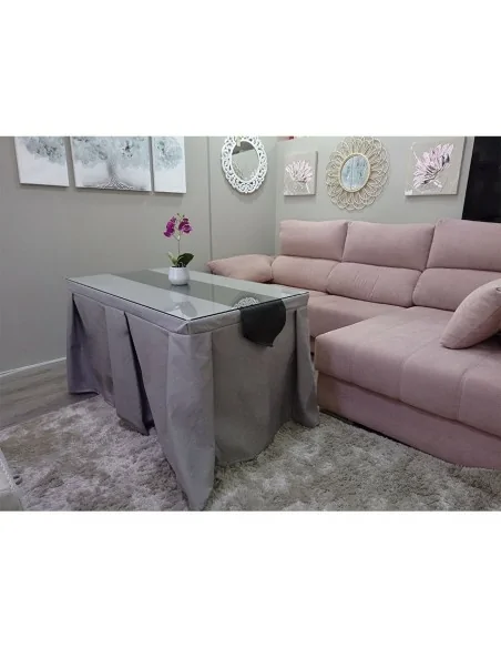 Ropa de Mesa Color Gris Plata Antimanchas con Camino