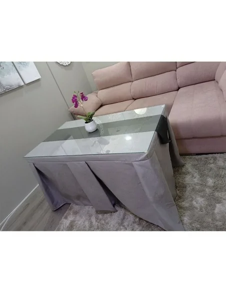 Ropa de Mesa Color Gris Plata Antimanchas con Camino