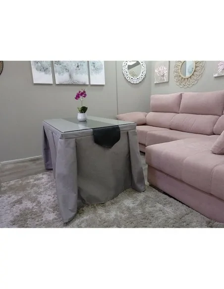Ropa de Mesa Color Gris Plata Antimanchas con Camino