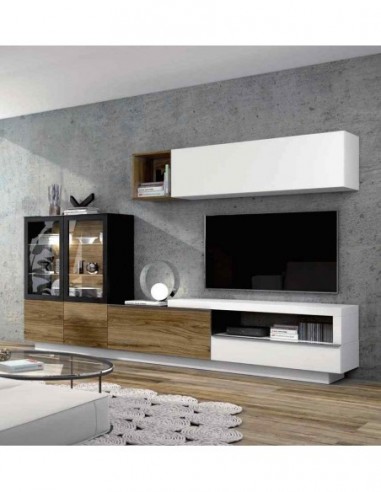 Composicion de salon moderna modular con aparador mesas a juego diferentes colores personalizables (159)