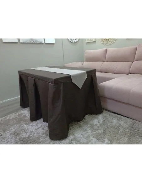 Ropa de Mesa Color Chocolate Antimanchas con Camino