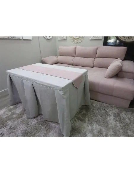 Ropa de mesa color gris perla antimanchas con camino