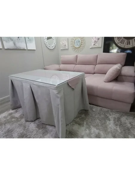 Ropa de mesa color gris perla antimanchas con camino