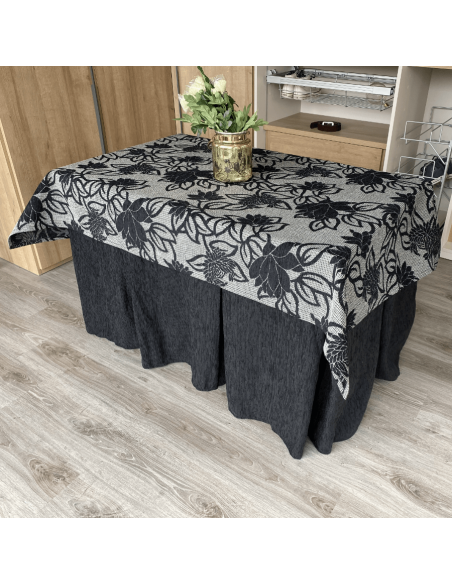 Ropa Elegante 10 Pliegues Negro con Tapete Opa Negro